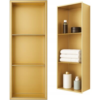Hydrosan PÓŁKA ŁAZIENKOWA WNĘKOWA TRES Z KOŁNIERZEM ZŁOTY 90X30X10 CM Hydrosan PÓŁKA ŁAZIENKOWA WNĘKOWA TRES Z KOŁNIERZEM ZŁOTY 90X30X10 CM