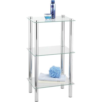 Inny producent Półka Łazienkowa Z 3 Szklanymi Półkami 40 X 30 X 74 Cm Chrom Inny producent Półka Łazienkowa Z 3 Szklanymi Półkami 40 X 30 X 74 Cm Chrom