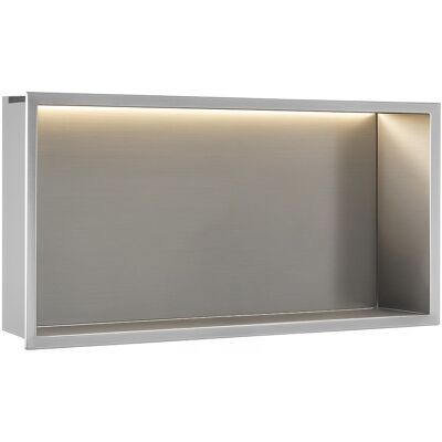 Rea Półka Wnękowa Łazienkowa Led 30x60 Stal Szczotkowana Rea Półka Wnękowa Łazienkowa Led 30x60 Stal Szczotkowana