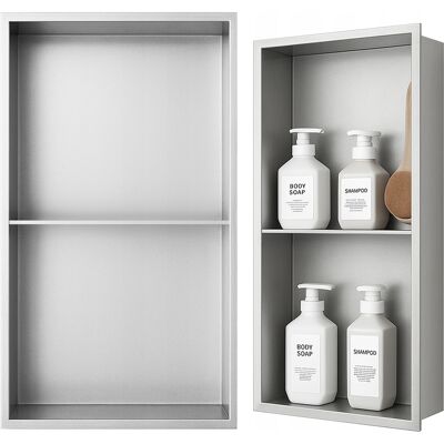 Hydrosan PÓŁKA WNĘKOWA ŁAZIENKOWA ŚCIENNA Z KOŁNIERZEM DUO 60X30X10 CM CHROM Hydrosan PÓŁKA WNĘKOWA ŁAZIENKOWA ŚCIENNA Z KOŁNIERZEM DUO 60X30X10 CM CHROM
