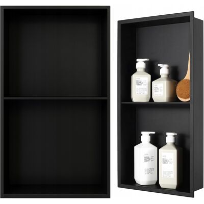Hydrosan PÓŁKA WNĘKOWA ŁAZIENKOWA ŚCIENNA Z KOŁNIERZEM DUO 60X30X10 CM CZARNA Hydrosan PÓŁKA WNĘKOWA ŁAZIENKOWA ŚCIENNA Z KOŁNIERZEM DUO 60X30X10 CM CZARNA