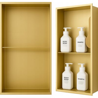 Hydrosan PÓŁKA WNĘKOWA ŁAZIENKOWA ŚCIENNA Z KOŁNIERZEM DUO 60X30X10 CM ZŁOTA Hydrosan PÓŁKA WNĘKOWA ŁAZIENKOWA ŚCIENNA Z KOŁNIERZEM DUO 60X30X10 CM ZŁOTA
