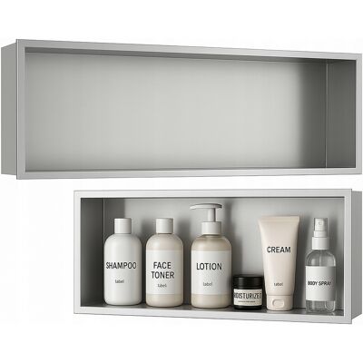 Hydrosan PÓŁKA WNĘKOWA ŁAZIENKOWA ŚCIENNA Z KOŁNIERZEM IGA 60X30X10 CM CHROM Hydrosan PÓŁKA WNĘKOWA ŁAZIENKOWA ŚCIENNA Z KOŁNIERZEM IGA 60X30X10 CM CHROM