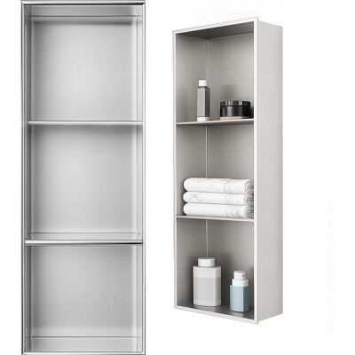 Hydrosan PÓŁKA WNĘKOWA ŁAZIENKOWA ŚCIENNA Z KOŁNIERZEM TRES 90X30X10 CM CHROM Hydrosan PÓŁKA WNĘKOWA ŁAZIENKOWA ŚCIENNA Z KOŁNIERZEM TRES 90X30X10 CM CHROM