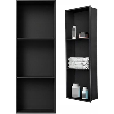 Hydrosan PÓŁKA WNĘKOWA ŁAZIENKOWA ŚCIENNA Z KOŁNIERZEM TRES 90X30X10 CM CZARNA Hydrosan PÓŁKA WNĘKOWA ŁAZIENKOWA ŚCIENNA Z KOŁNIERZEM TRES 90X30X10 CM CZARNA