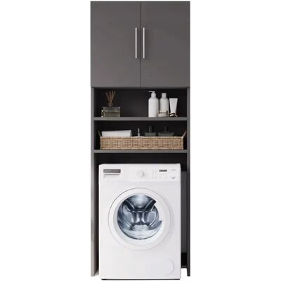 Trend Home Regał Łazienkowy Nad Pralkę 190 Cm Szafka Łazienkowa Szara Antracyt Trend Home Regał Łazienkowy Nad Pralkę 190 Cm Szafka Łazienkowa Szara Antracyt