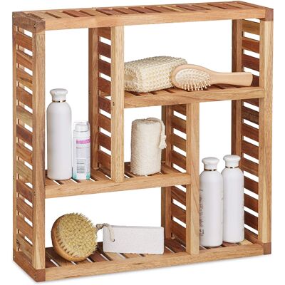 Relaxdays Półka Ścienna Z Orzecha Włoskiego Z 5 Przegródkami Relaxdays Półka Ścienna Z Orzecha Włoskiego Z 5 Przegródkami