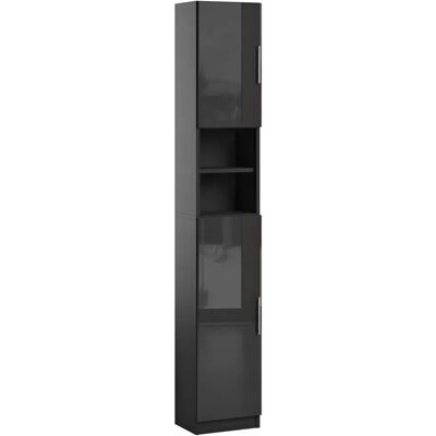 Trend Home Słupek Łazienkowy Szafka Do Łazienki 190 Cm Czarna Czarny Połysk Trend Home Słupek Łazienkowy Szafka Do Łazienki 190 Cm Czarna Czarny Połysk