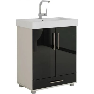 Trend Home Sszafka Łazienkowa Pod Umywalkę Stojąca 80 X 60 X 39 Cm W2 Biała Czarny Połysk Trend Home Sszafka Łazienkowa Pod Umywalkę Stojąca 80 X 60 X 39 Cm W2 Biała Czarny Połysk
