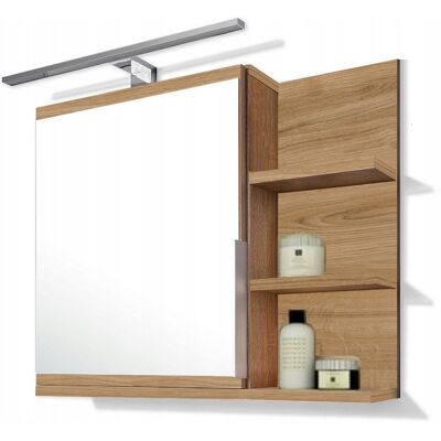 BETTER HOME Szafka łazienkowa lustrzana LED dąb odwieczny prawa nowoczesna wisząca BETTER HOME Szafka łazienkowa lustrzana LED dąb odwieczny prawa nowoczesna wisząca