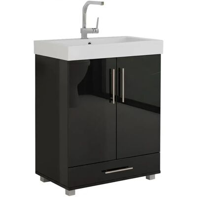 Trend Home Szafka Łazienkowa Pod Umywalkę Stojąca 80 X 60 X 39 Cm W2 Czarna Czarny Połysk Trend Home Szafka Łazienkowa Pod Umywalkę Stojąca 80 X 60 X 39 Cm W2 Czarna Czarny Połysk
