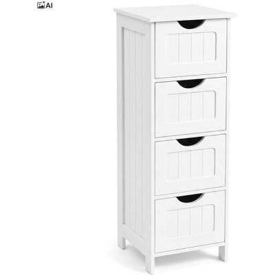 Gockowiak Szafka Łazienkowa Słupek Biała Wąska 4 Szuflady Pojemna Matowa 82x30 Cm Gockowiak Szafka Łazienkowa Słupek Biała Wąska 4 Szuflady Pojemna Matowa 82x30 Cm