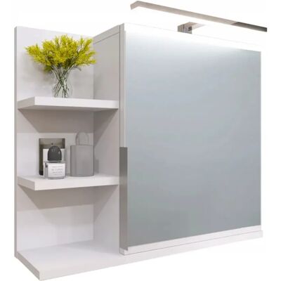 BETTER HOME Szafka Łazienkowa Wisząca Z Lustrem I Oświetleniem Led, Półka, Biała Lewa BETTER HOME Szafka Łazienkowa Wisząca Z Lustrem I Oświetleniem Led, Półka, Biała Lewa