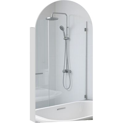 Homcom Szafka Łazienkowa Z Łukowym Lustrem, 40 X 12 X 80 Cm, Biała Homcom Szafka Łazienkowa Z Łukowym Lustrem, 40 X 12 X 80 Cm, Biała