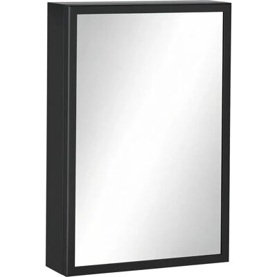 Szafka Łazienkowa Z Lustrem I 3 Półkami Kleankin, Szafka Na Leki, Szafka Wisząca Do Sypialni, Czarna, 40 X 12 X 60 Cm Szafka Łazienkowa Z Lustrem I 3 Półkami Kleankin, Szafka Na Leki, Szafka Wisząca Do Sypialni, Czarna, 40 X 12 X 60 Cm