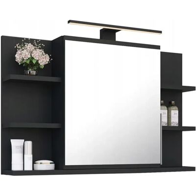 BETTER HOME Szafka Łazienkowa Z Lustrem I Led Lustrzana Do Łazienki 80/50 Cm Czarna Mat BETTER HOME Szafka Łazienkowa Z Lustrem I Led Lustrzana Do Łazienki 80/50 Cm Czarna Mat