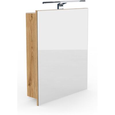 BETTER HOME Szafka łazienkowa z lustrem LED 50x60 dąb odwieczny oświetlenie łazienka BETTER HOME Szafka łazienkowa z lustrem LED 50x60 dąb odwieczny oświetlenie łazienka