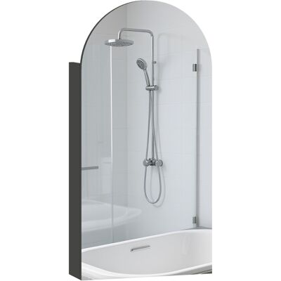 Homcom Szafka Łazienkowa Z Lustrem Łukowym, 40 X 12 X 80 Cm, Czarna Homcom Szafka Łazienkowa Z Lustrem Łukowym, 40 X 12 X 80 Cm, Czarna
