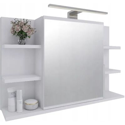 BETTER HOME Szafka Łazienkowa Z Lustrem Półkami I Led Szafka Lustrzana 80/50 Biała Mat BETTER HOME Szafka Łazienkowa Z Lustrem Półkami I Led Szafka Lustrzana 80/50 Biała Mat