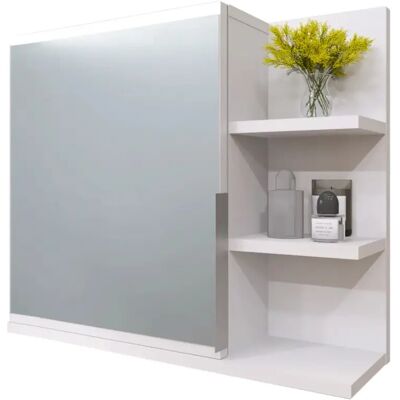 BETTER HOME Szafka Łazienkowa Z Lustrem Wisząca Lustrzana Do Łazienki 60 Cm Półka Biała BETTER HOME Szafka Łazienkowa Z Lustrem Wisząca Lustrzana Do Łazienki 60 Cm Półka Biała
