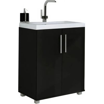 Trend Home Szafka Pod Umywalkę Czarna Łazienkowa Stojąca 80 X 60 X 39 Cm Czarny Mat Trend Home Szafka Pod Umywalkę Czarna Łazienkowa Stojąca 80 X 60 X 39 Cm Czarny Mat