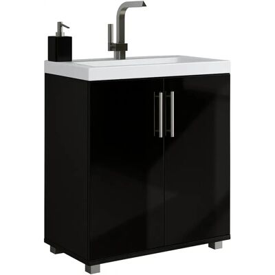 Trend Home Szafka Pod Umywalkę Czarna Łazienkowa Stojąca 80 X 60 X 39 Cm Czarny Połysk Trend Home Szafka Pod Umywalkę Czarna Łazienkowa Stojąca 80 X 60 X 39 Cm Czarny Połysk