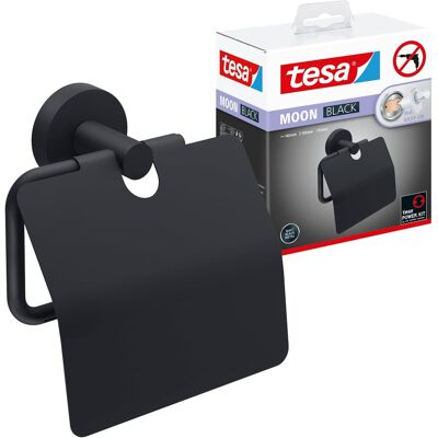 TESA Uchwyt Na Papier Toaletowy Z Pokrywą Czarny Matowy 140x53 Mm TESA Uchwyt Na Papier Toaletowy Z Pokrywą Czarny Matowy 140x53 Mm