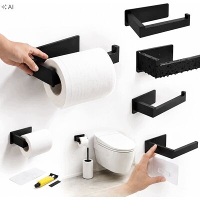 Gockowiak Uchwyt Wieszak Na Papier Toaletowy Czarny Loft Ścienny Przyklejany Na Klej Gockowiak Uchwyt Wieszak Na Papier Toaletowy Czarny Loft Ścienny Przyklejany Na Klej