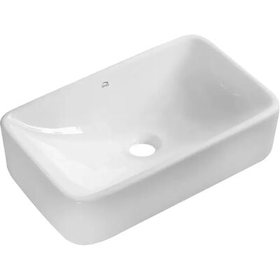 KUCHINOX Umywalka Nablatowa Ceramiczna 48,5x29,5 Cm Biała Kvadrato Laveo KUCHINOX Umywalka Nablatowa Ceramiczna 48,5x29,5 Cm Biała Kvadrato Laveo