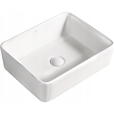 Hydrosan UMYWALKA NABLATOWA CERAMICZNA PROSTOKĄTNA LUXO BIAŁY POŁYSK 41x31 NA BLAT Hydrosan UMYWALKA NABLATOWA CERAMICZNA PROSTOKĄTNA LUXO BIAŁY POŁYSK 41x31 NA BLAT