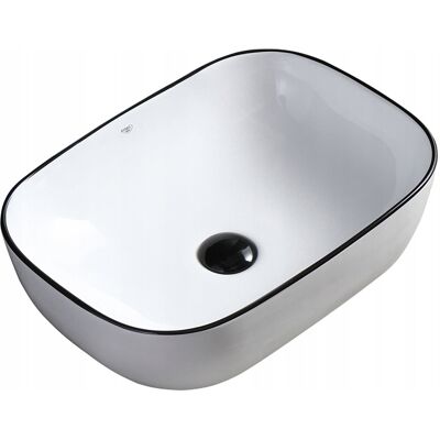 Hydrosan UMYWALKA NABLATOWA CERAMICZNA PROSTOKĄTNA MILO BIAŁA POŁYSK 45x32 NA BLAT Hydrosan UMYWALKA NABLATOWA CERAMICZNA PROSTOKĄTNA MILO BIAŁA POŁYSK 45x32 NA BLAT