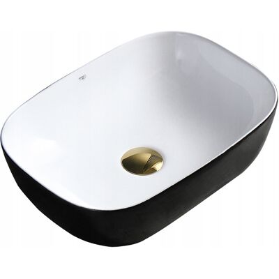 Hydrosan UMYWALKA NABLATOWA CERAMICZNA PROSTOKĄTNA MILO CZARNY POŁYSK 45x32 NA BLAT Hydrosan UMYWALKA NABLATOWA CERAMICZNA PROSTOKĄTNA MILO CZARNY POŁYSK 45x32 NA BLAT