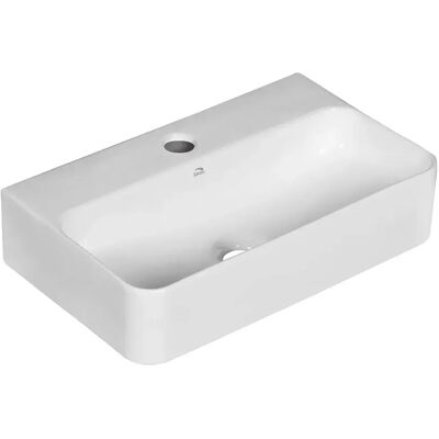 KUCHINOX Umywalka Nablatowa Ścienna Ceramiczna Biała Kvadrato Laveo KUCHINOX Umywalka Nablatowa Ścienna Ceramiczna Biała Kvadrato Laveo