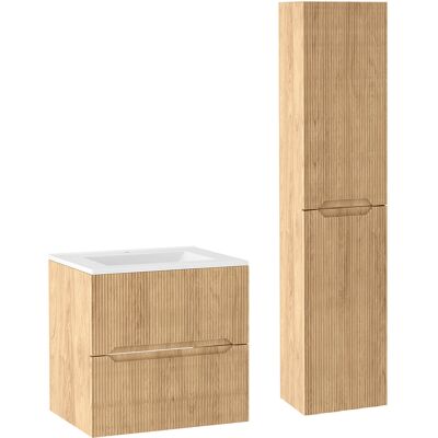 Jarstol Zestaw Do Łazienki 60cm Szafka Z Umywalką Słupek Ryflowane Fronty Dąb Hikora Novo Jarstol Zestaw Do Łazienki 60cm Szafka Z Umywalką Słupek Ryflowane Fronty Dąb Hikora Novo