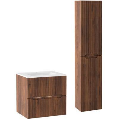 Jarstol Zestaw Do Łazienki 60cm Szafka Z Umywalką Słupek Ryflowane Fronty Orzech Warmia Novo Jarstol Zestaw Do Łazienki 60cm Szafka Z Umywalką Słupek Ryflowane Fronty Orzech Warmia Novo