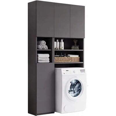 Trend Home Zestaw Łazienkowy Regał Szafka Bezuchwytowa 190 Cm Antracyt Push To Open Trend Home Zestaw Łazienkowy Regał Szafka Bezuchwytowa 190 Cm Antracyt Push To Open