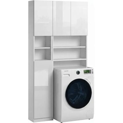 Trend Home Zestaw Łazienkowy Regał Szafka Bezuchwytowa 190 Cm Biały Połysk Push To Open Trend Home Zestaw Łazienkowy Regał Szafka Bezuchwytowa 190 Cm Biały Połysk Push To Open