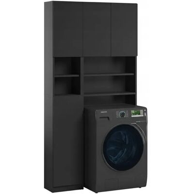 Trend Home Zestaw Łazienkowy Regał Szafka Bezuchwytowa 190 Cm Czarny Mat Push To Open Trend Home Zestaw Łazienkowy Regał Szafka Bezuchwytowa 190 Cm Czarny Mat Push To Open