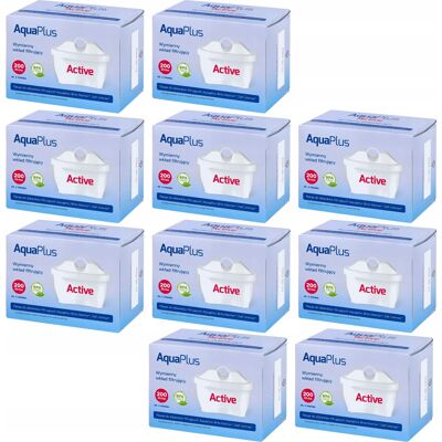 Inny producent Wkłady Filtrujące Filtry Do Wody Aquaplus Active Filtr Do Dzbanka X10 Węgiel Aktywny, Żywica Jonowymienna, Włókna Aqualen, Wydajność 200 L Inny producent Wkłady Filtrujące Filtry Do Wody Aquaplus Active Filtr Do Dzbanka X10 Węgiel Aktywny, Żywica Jonowymienna, Włókna Aqualen, Wydajność 200 L