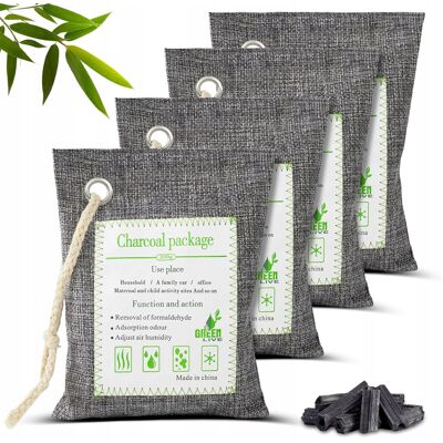 Inny producent Worki Bambusowe 4x200g Woreczki Węgiel Aktywny Pochłaniacz Zapachów Inny producent Worki Bambusowe 4x200g Woreczki Węgiel Aktywny Pochłaniacz Zapachów