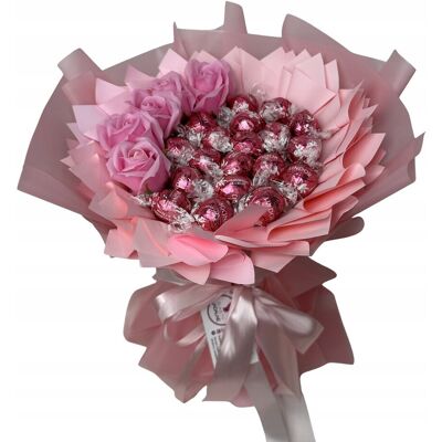nieznany producent ZESTAW PREZENTOWY BUKIET LINDOR RÓŻOWY URODZINY DZIEŃ MAMY ŚLUB BABY SHOWER nieznany producent ZESTAW PREZENTOWY BUKIET LINDOR RÓŻOWY URODZINY DZIEŃ MAMY ŚLUB BABY SHOWER