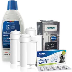 Zestaw Siemens, Filtr Intenza Tz70003 3Szt, Odkamieniacz 311968 500Ml, Tabletki Odtłuszczające Aqualogis Cleaneo Zestaw Siemens, Filtr Intenza Tz70003 3Szt, Odkamieniacz 311968 500Ml, Tabletki Odtłuszczające Aqualogis Cleaneo