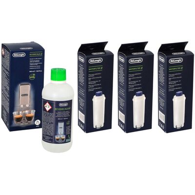 3x Filtr Wkład Wody Do Ekspresu Delonghi Dlsc002 + Odkamieniacz 500 Ml Oryginał 3x Filtr Wkład Wody Do Ekspresu Delonghi Dlsc002 + Odkamieniacz 500 Ml Oryginał