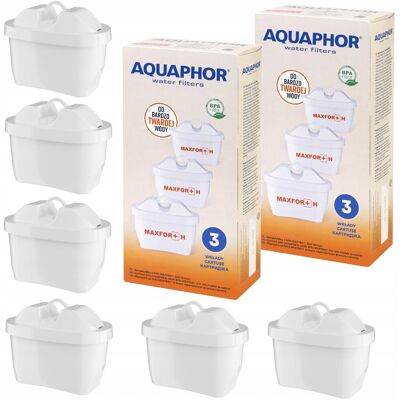 6x Filtr do wody twardej AQUAPHOR Maxfor+ H wkłady do dzbanka zapas na rok 6x Filtr do wody twardej AQUAPHOR Maxfor+ H wkłady do dzbanka zapas na rok