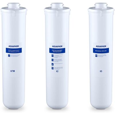 Aquaphor Zestaw wkładów K5, K2, K7M do RO-101S Morion Aquaphor Zestaw wkładów K5, K2, K7M do RO-101S Morion