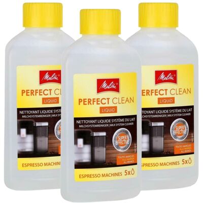 Płyn Czyszczący Melitta Perfect Clean Liquid, 3 Szt. - 250 Ml Do Ekspresu Do Kawy, Układ Mleka, Bezwonny Płyn Czyszczący Melitta Perfect Clean Liquid, 3 Szt. - 250 Ml Do Ekspresu Do Kawy, Układ Mleka, Bezwonny