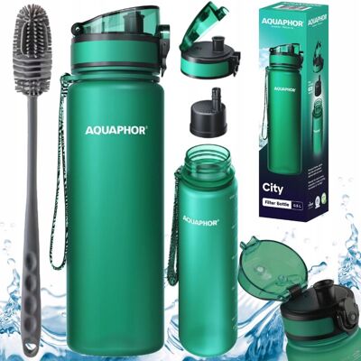 Szczoteczka do mycia + butelka + filtr AQUAPHOR CITY 0,5 butelkowa zieleń Szczoteczka do mycia + butelka + filtr AQUAPHOR CITY 0,5 butelkowa zieleń