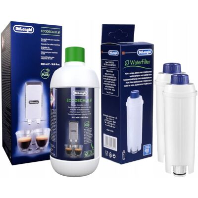 Zestaw: 2x Filtr + Odkamieniacz Delonghi De Longhi Zestaw: 2x Filtr + Odkamieniacz Delonghi De Longhi