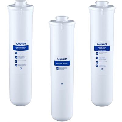 Zestaw 3 wkładów filtrujących Aquaphor K2, K5, K7M Zestaw 3 wkładów filtrujących Aquaphor K2, K5, K7M