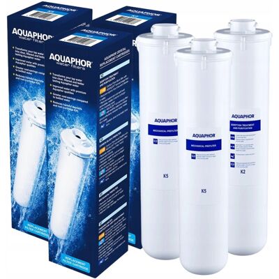 Zestaw 3 Wkładów Wymiennych K2 + K5 + K7 Do Filtra Wody Aquaphor Kryształ A Zestaw 3 Wkładów Wymiennych K2 + K5 + K7 Do Filtra Wody Aquaphor Kryształ A